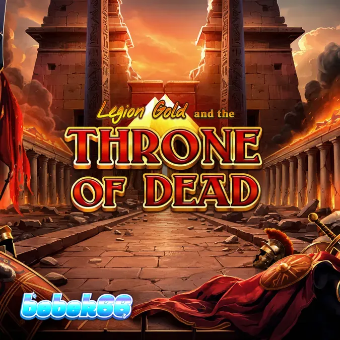 Tampilan visual slot Legion Gold and the Throne of Dead dengan elemen emas dan simbol kuno